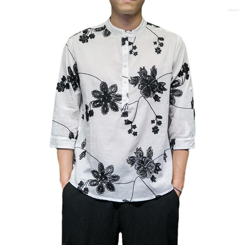 Men's Casual Shirts Chinese Style Embroidered Shirt Men's Pullover Retro White Stand Collar Man Chemise
Men's Casual Shirts Chinese Style Embroidered Shirt Men's Pullover Retro White Stand Collar Man Chemise