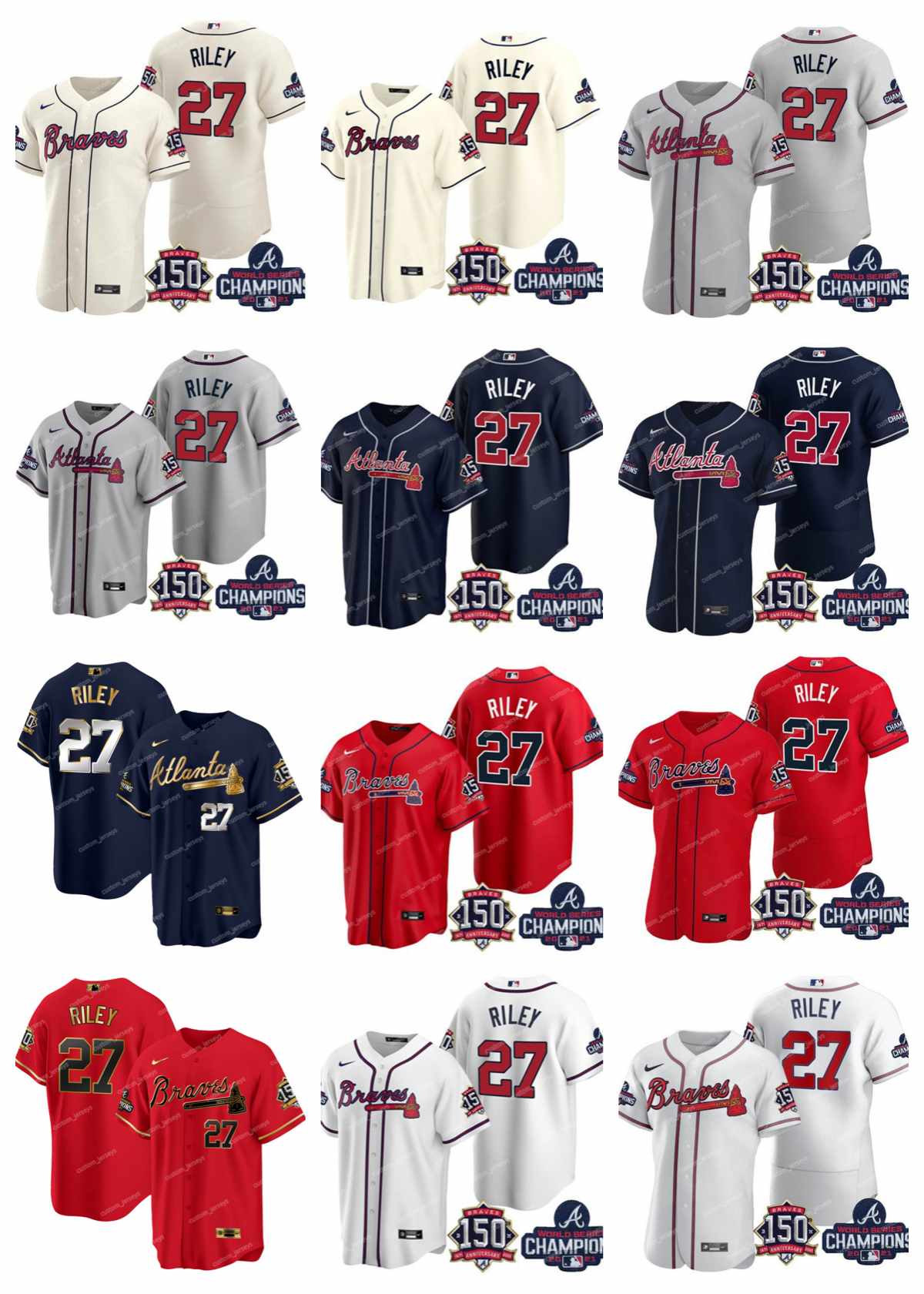 Atlanta''Braves''Men Jersey Women Youth 27 Austin Riley World Series Champions With 150th Anniversary New Cool Flex Base Stitched Baseball Jerseys
Atlanta''Braves''Men Jersey Women Youth 27 Austin Riley World Series Champions With 150th Anniversary New Cool Flex Base Stitched Baseball Jerseys