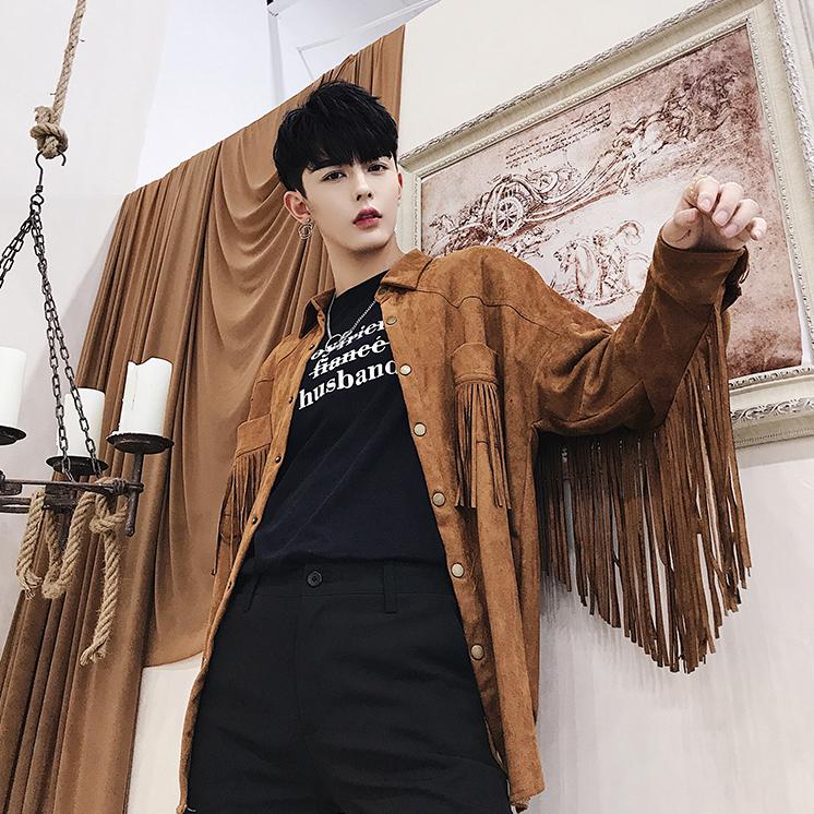 Men's Casual Shirts Spring Mens Flannel Shirt Tassel Retro Loose Blouse Tops Black Brown Stylish B43
Men's Casual Shirts Spring Mens Flannel Shirt Tassel Retro Loose Blouse Tops Black Brown Stylish B43