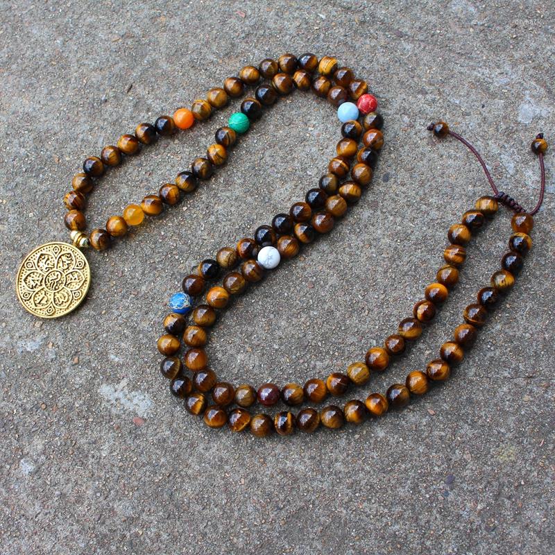 Strand 8mm Natural Beads Eye Tigers JapaMala 8 Chakras Mala Lotus Necklace 108
Strand 8mm Natural Beads Eye Tigers JapaMala 8 Chakras Mala Lotus Necklace 108