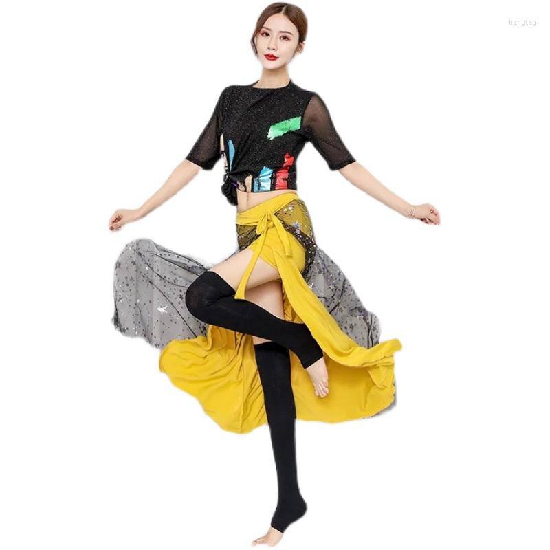 Stage Wear Belly Dance Training Clothes Autumn And Winter Female Beginners Long Skirt Suit Oriental Dancer Bellydancing, Shirt style b
Stage Wear Belly Dance Training Clothes Autumn And Winter Female Beginners Long Skirt Suit Oriental Dancer Bellydancing, Shirt style b