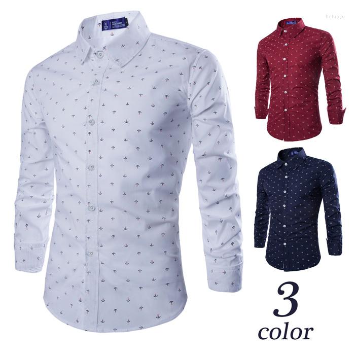 Men's Casual Shirts 2022 Autumn Men's Anchor Print Long Sleeve Shirt Turn Down Collar Single Breasted Brand Dress For Men White Navy
Men's Casual Shirts 2022 Autumn Men's Anchor Print Long Sleeve Shirt Turn Down Collar Single Breasted Brand Dress For Men White Navy