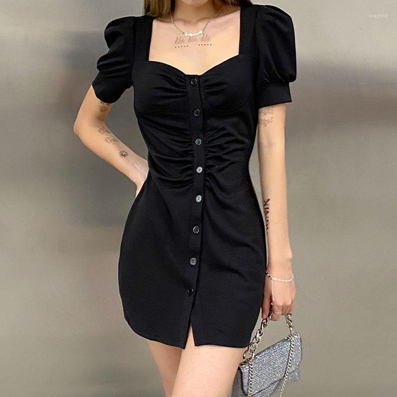 Party Dresses Vintage Black Dress Women Y2K Mini Female Puff Sleeve Square Collar Sundress Single Breasted 90s Sexy
Party Dresses Vintage Black Dress Women Y2K Mini Female Puff Sleeve Square Collar Sundress Single Breasted 90s Sexy