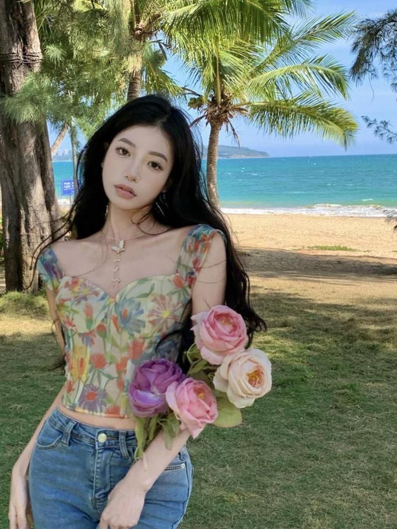 Women' Tanks Women Sweet Vest Suspender Sweetheart Neck Floral Print Slim Fit Shaper Bone Korean Bustier Crop Tank Tops For Summer
Women' Tanks Women Sweet Vest Suspender Sweetheart Neck Floral Print Slim Fit Shaper Bone Korean Bustier Crop Tank Tops For Summer