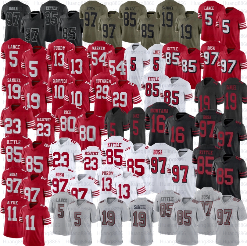 Trey Lance 85 George Kittle football jersey 49eres Brock Purdy Christian McCaffrey Nick Bosa Deebo Samuel Warner Rice Joe Montana Talanoa Hufanga Aiyuk, Men
Trey Lance 85 George Kittle football jersey 49eres Brock Purdy Christian McCaffrey Nick Bosa Deebo Samuel Warner Rice Joe Montana Talanoa Hufanga Aiyuk, Men
