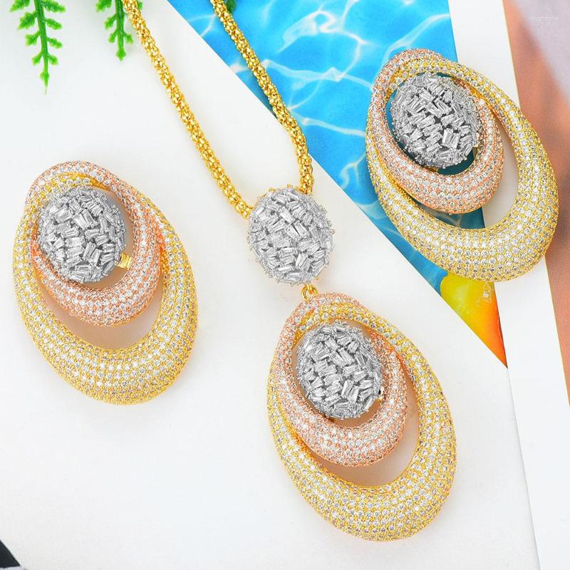 Necklace Earrings Set GODKI Luxury Exclusive Circle Earring Sets For Women Wedding Bridal Cubic ZirconDubai High End Jewelry 2022, Picture shown
Necklace Earrings Set GODKI Luxury Exclusive Circle Earring Sets For Women Wedding Bridal Cubic ZirconDubai High End Jewelry 2022, Picture shown