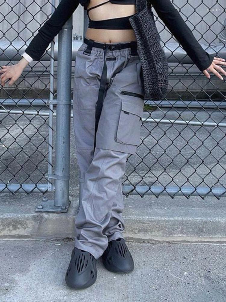 Women' Pants WeiYao Gray Streetwear Cargos Contrast Ribbons Techwear Harem Pant Big Pockets Stitched Elastic Low Waist Hippie Trousers 90s
Women' Pants WeiYao Gray Streetwear Cargos Contrast Ribbons Techwear Harem Pant Big Pockets Stitched Elastic Low Waist Hippie Trousers 90s
