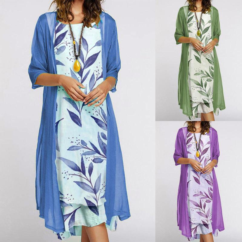 Casual Dresses Fashion Women Dress Autumn Sleeveless O-Neck Print Loose Party Cardigan Shawl Elegant Lady Two Piece Set, Blue
Casual Dresses Fashion Women Dress Autumn Sleeveless O-Neck Print Loose Party Cardigan Shawl Elegant Lady Two Piece Set, Blue