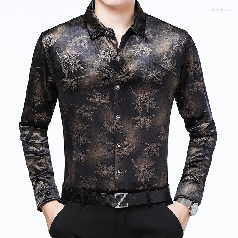 Men's Casual Shirts Bronzing Leaves Pattern Printing Fashion Luxury Long Sleeve Shirt Autumn Top Quality Velvet Soft Comfortable Men -3XL, Picture shown
Men's Casual Shirts Bronzing Leaves Pattern Printing Fashion Luxury Long Sleeve Shirt Autumn Top Quality Velvet Soft Comfortable Men -3XL, Picture shown