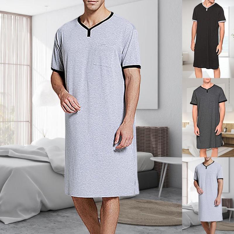 Men's Sleepwear Men Short Sleeve O Neck Pocket Nightdress Loose Knee-length Nightgown Homewear Plus Size 3XL Warm Clothes For Male, Black
Men's Sleepwear Men Short Sleeve O Neck Pocket Nightdress Loose Knee-length Nightgown Homewear Plus Size 3XL Warm Clothes For Male, Black