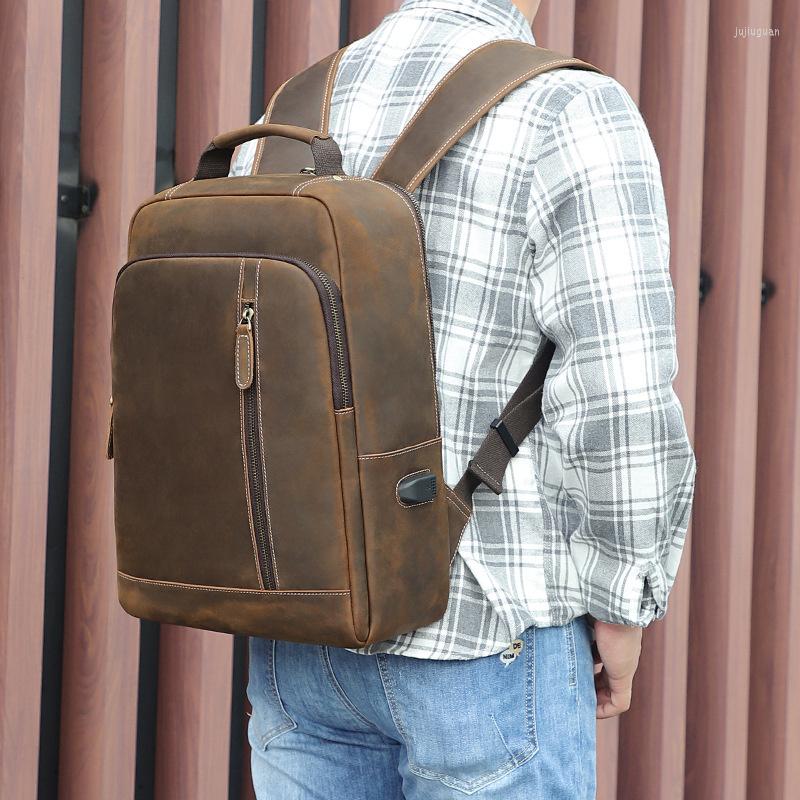 Briefcases Leather Backpack Crazy Horse Large Capacity Outdoor Travel Cowhide Schoolbag, Brown
Briefcases Leather Backpack Crazy Horse Large Capacity Outdoor Travel Cowhide Schoolbag, Brown