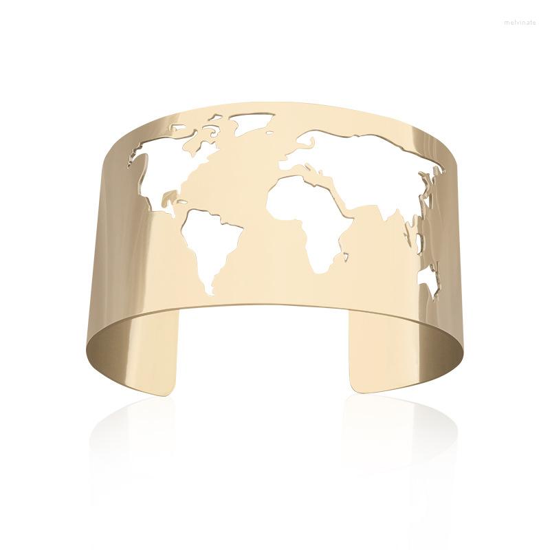 Bangle Trendy Cuff Bangles Travel Peace Jewelry Wide Stainless Steel Circle Bracelets Accessories For Women