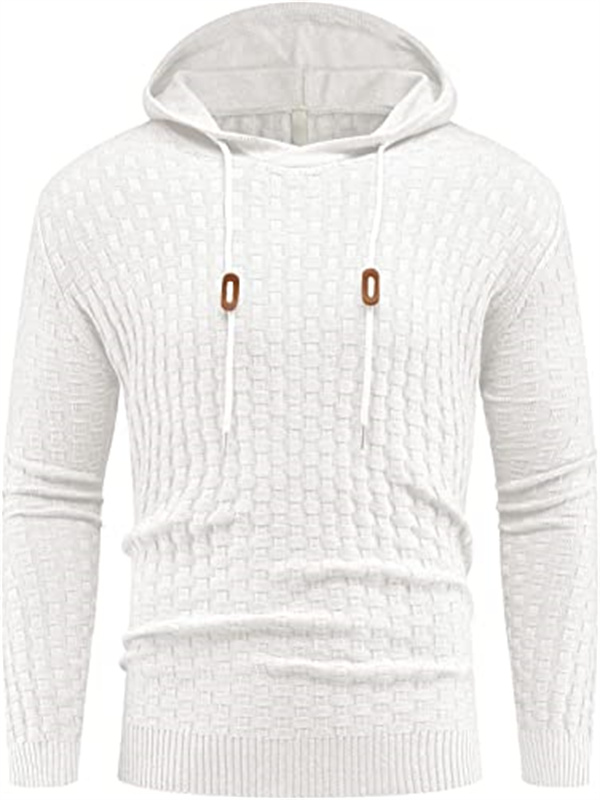Men's Sweater Pullover Long Sleeve Solid Classic Knitted Sweater with Hood, Black
Men's Sweater Pullover Long Sleeve Solid Classic Knitted Sweater with Hood, Black