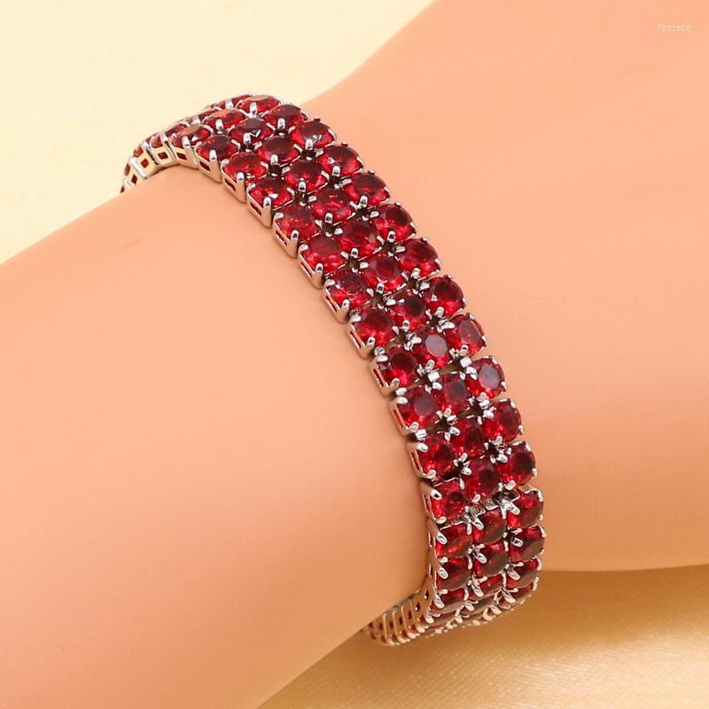 Link Bracelets Fashion Silver Color Bracelet For Women Superior Red Cubic Zirconia Adjustable Chain Length 17 2cm
Link Bracelets Fashion Silver Color Bracelet For Women Superior Red Cubic Zirconia Adjustable Chain Length 17 2cm