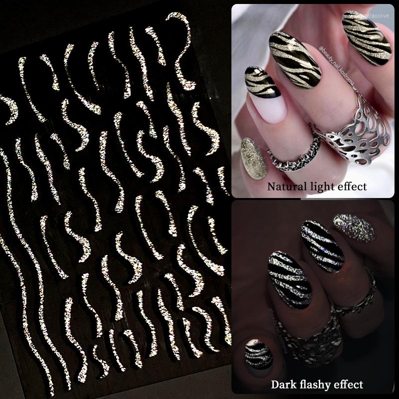 Nail Stickers Gold Glitter French Wave Line Nails Sparkly White Oblique Strip Decals 3D Creative Geometry Decoration Manicure Tips, 18
Nail Stickers Gold Glitter French Wave Line Nails Sparkly White Oblique Strip Decals 3D Creative Geometry Decoration Manicure Tips, 18