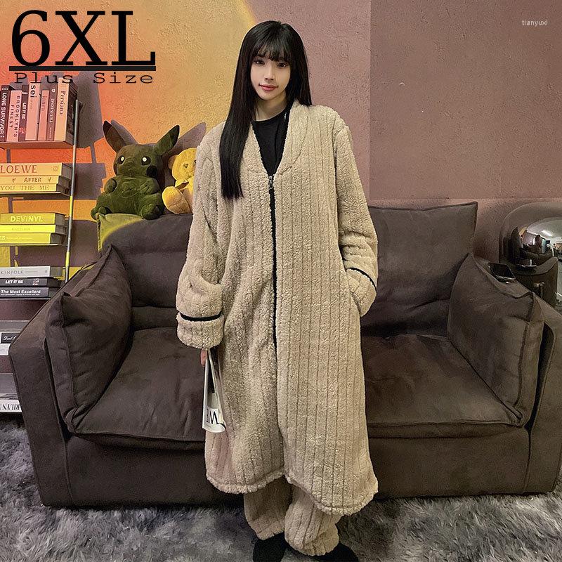 Women's Sleepwear Winter Women Robe Set Nightgown For Big Size Women's Fleece Bathrobe 5XL Kimono Long Cardigan Zipper Warm Soft, Black(satin)
Women's Sleepwear Winter Women Robe Set Nightgown For Big Size Women's Fleece Bathrobe 5XL Kimono Long Cardigan Zipper Warm Soft, Black(satin)