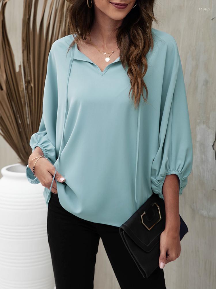 Women' Blouses Summer Three Quarter Sleeve Women Fashion 3/4 Batwing Loose Chiffon Blouse Female Office Shirt V-Neck Lace Up Top, Black
Women' Blouses Summer Three Quarter Sleeve Women Fashion 3/4 Batwing Loose Chiffon Blouse Female Office Shirt V-Neck Lace Up Top, Black