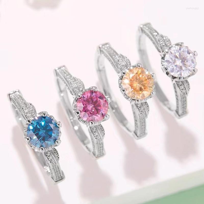 Wedding Rings Fashion Sterling 925 Silver Women's Jewelry Round Brilliant Cut 1 Carat Moissanite Ring
Wedding Rings Fashion Sterling 925 Silver Women's Jewelry Round Brilliant Cut 1 Carat Moissanite Ring