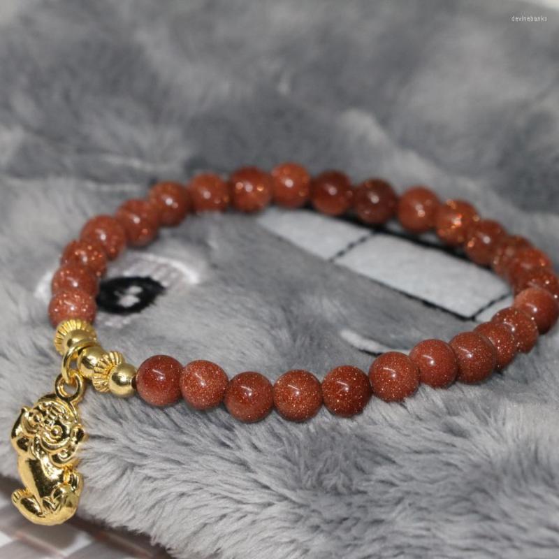 Strand Semi-precious Stone 6mm Natural Gold-color Sandstone Bracelets Round Beads Elegant Jewelry Making 7.5inch B1951
Strand Semi-precious Stone 6mm Natural Gold-color Sandstone Bracelets Round Beads Elegant Jewelry Making 7.5inch B1951
