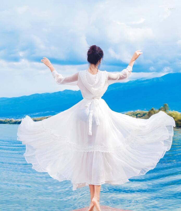 Casual Dresses Vintage Mori Girl Large Swing Chiffon Dress Solid Color White/ Red Maxi Holiday Beach For Women Vestidos Para Grados
Casual Dresses Vintage Mori Girl Large Swing Chiffon Dress Solid Color White/ Red Maxi Holiday Beach For Women Vestidos Para Grados