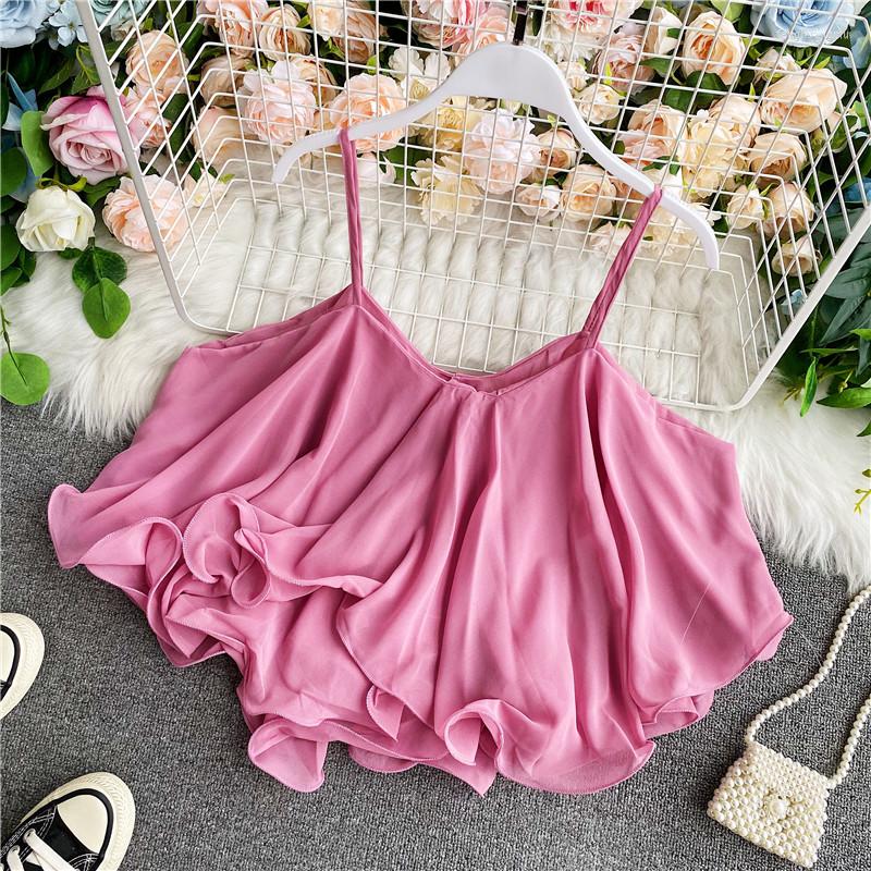 Women's Blouses HISUMA 2022 Summer Female Strap V-neck Ruffles Chiffon Shirt Women's V Collar Solid Color Sling Women Shirts, Black
Women's Blouses HISUMA 2022 Summer Female Strap V-neck Ruffles Chiffon Shirt Women's V Collar Solid Color Sling Women Shirts, Black