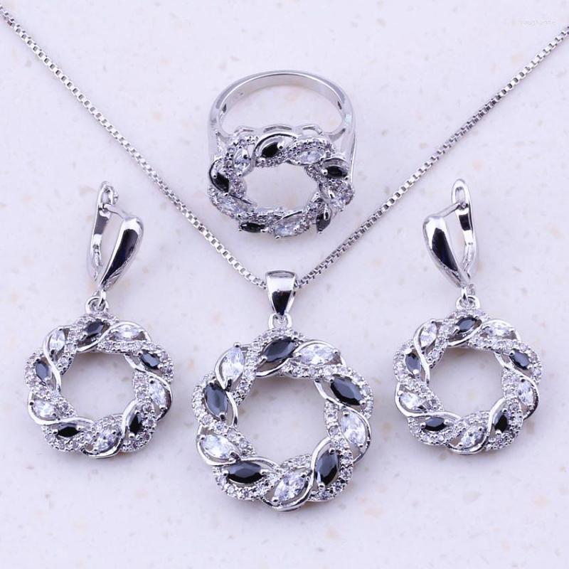 Necklace Earrings Set High Quality Black Crystal & White Zircon For Women Party Fashion Jewelry J0006, Picture shown
Necklace Earrings Set High Quality Black Crystal & White Zircon For Women Party Fashion Jewelry J0006, Picture shown