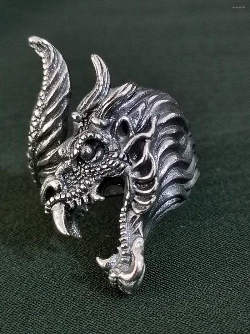 Cluster Rings Solid 925 Sterling Silver Men Domineering Dragon Wrap Open Adjustable Ring A1892
Cluster Rings Solid 925 Sterling Silver Men Domineering Dragon Wrap Open Adjustable Ring A1892