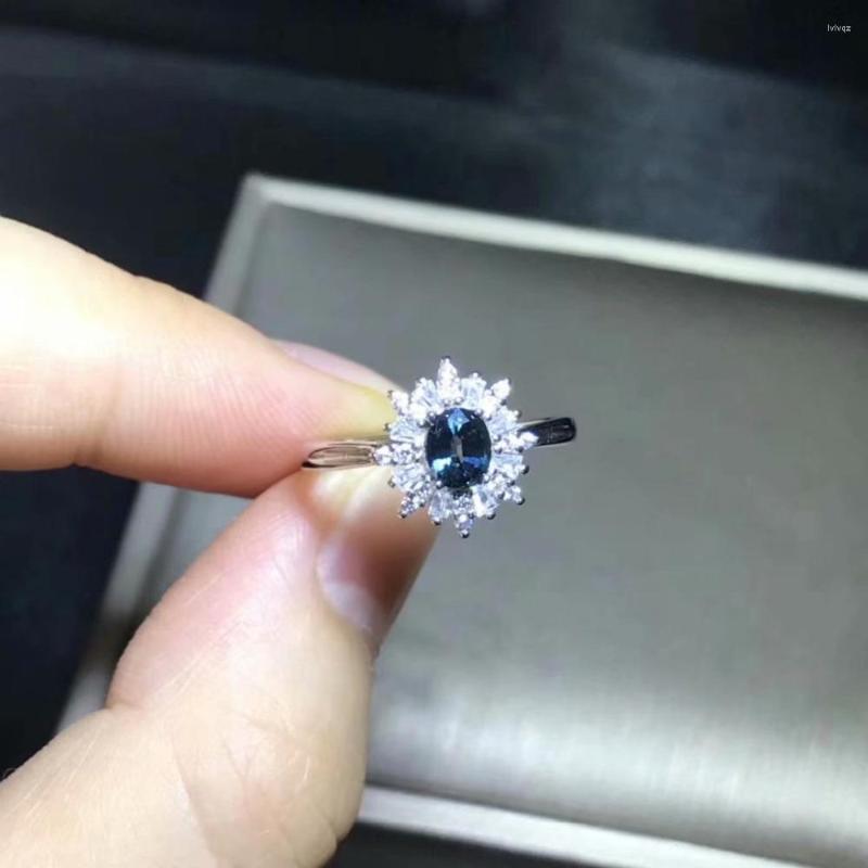 Cluster Rings Lovely Grace Sun Flower Natural Blue Sapphire Gem Ring S925 Silver Gemstone Girl Women's Party Gift Wedding Jewelry
Cluster Rings Lovely Grace Sun Flower Natural Blue Sapphire Gem Ring S925 Silver Gemstone Girl Women's Party Gift Wedding Jewelry
