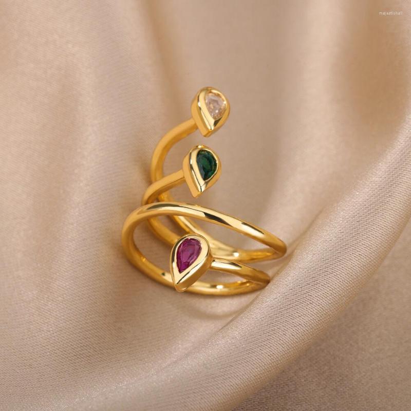 Wedding Rings Creative Layered Zircon Snake Shape Stainless Steel Irregular Geometry Finger Christmas Couple Jewelry Anillos Mujer
Wedding Rings Creative Layered Zircon Snake Shape Stainless Steel Irregular Geometry Finger Christmas Couple Jewelry Anillos Mujer
