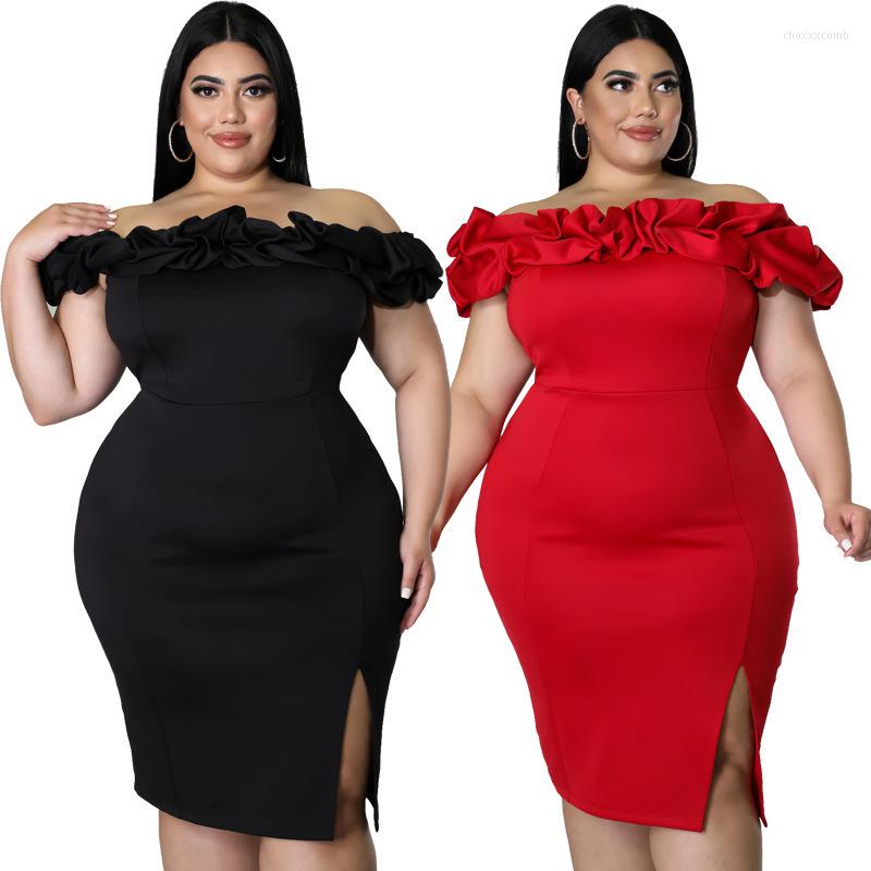 Casual Dresses Large Size Women's Dress Fashion Party One Word Neck Slit Sexy Temperament Commuter Solid Color, Red
Casual Dresses Large Size Women's Dress Fashion Party One Word Neck Slit Sexy Temperament Commuter Solid Color, Red