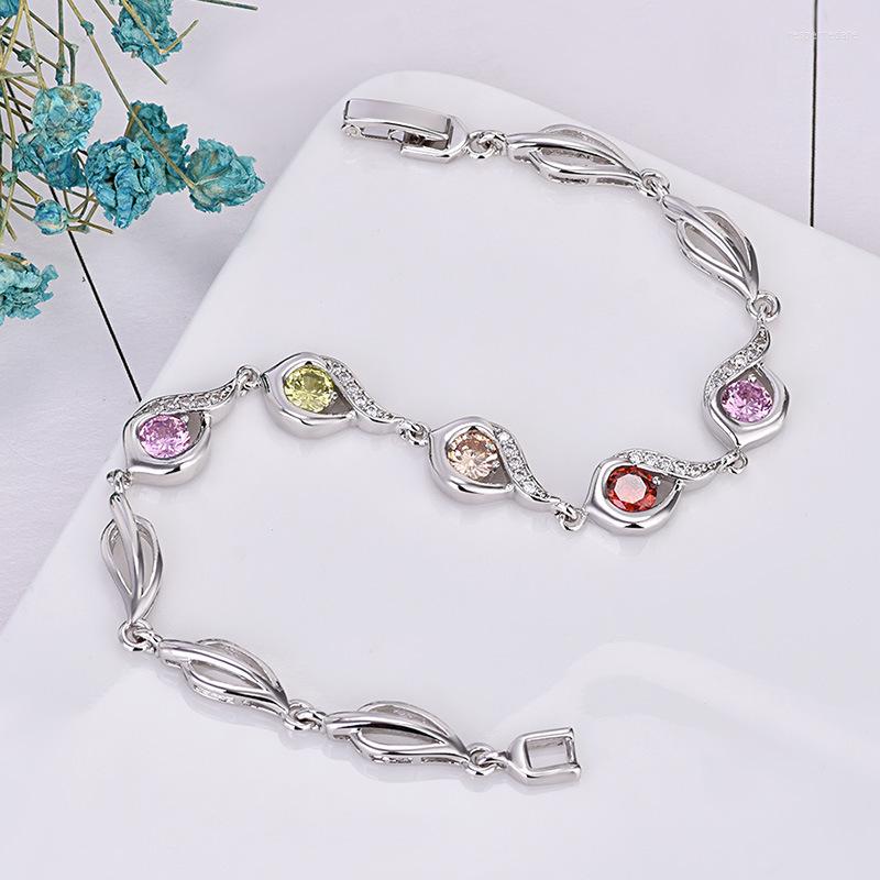 Link Bracelets Pear Leaf Pattern Bracelet For Women 2022 Arrival Zircon Stone Wholesale Coming Femme Colorful Rhinestone
Link Bracelets Pear Leaf Pattern Bracelet For Women 2022 Arrival Zircon Stone Wholesale Coming Femme Colorful Rhinestone