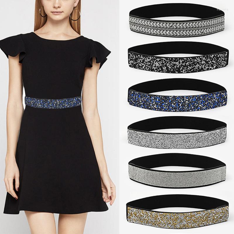 Belts Crystal Elastic Corset Belt Shiny Rhinestone Inlay Waist Female Dresses Coat Shirt Sashes Waistband Metal Button Dress, Black
Belts Crystal Elastic Corset Belt Shiny Rhinestone Inlay Waist Female Dresses Coat Shirt Sashes Waistband Metal Button Dress, Black