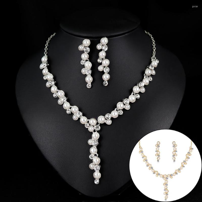 Necklace Earrings Set Women Bride Rhinestone Faux Pearl Wedding Banquet Jewelry Evening Dress Pography, Picture shown 
Necklace Earrings Set Women Bride Rhinestone Faux Pearl Wedding Banquet Jewelry Evening Dress Pography, Picture shown