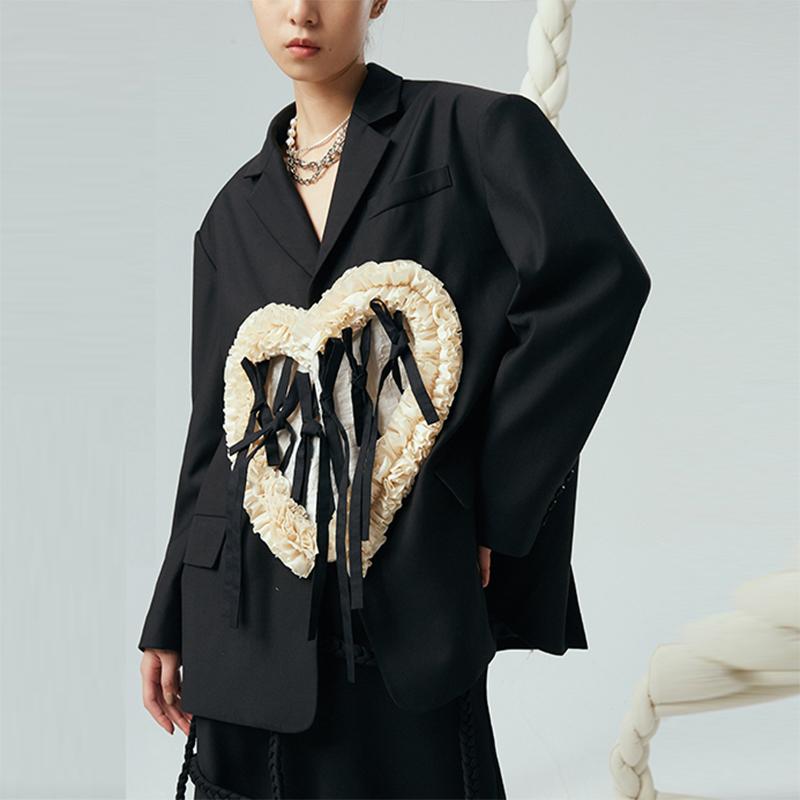 Women's Suits & Blazers Autumn 2022 Fashion Design Love Lace Wisp Empty Stitching Blazer Loose Suit Jackets For Women, Black
Women's Suits & Blazers Autumn 2022 Fashion Design Love Lace Wisp Empty Stitching Blazer Loose Suit Jackets For Women, Black