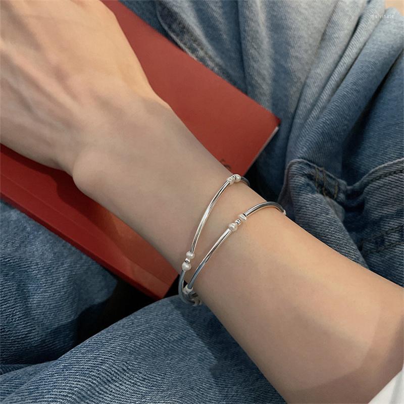 Bangle Fashion Silver Color Double Layer Pearl Multi-Circle Elastic Bracelet Female Simple Personality Trend Creative All-match Jewelry
Bangle Fashion Silver Color Double Layer Pearl Multi-Circle Elastic Bracelet Female Simple Personality Trend Creative All-match Jewelry