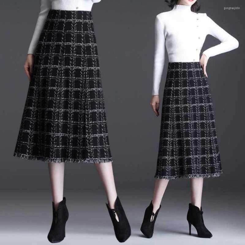 Skirts Plaid Skirt Women's Autumn And Winter High-Waist Umbrella Mid-Length Over The Knee A-Line Bag Hip Knitted Long, Black
Skirts Plaid Skirt Women's Autumn And Winter High-Waist Umbrella Mid-Length Over The Knee A-Line Bag Hip Knitted Long, Black