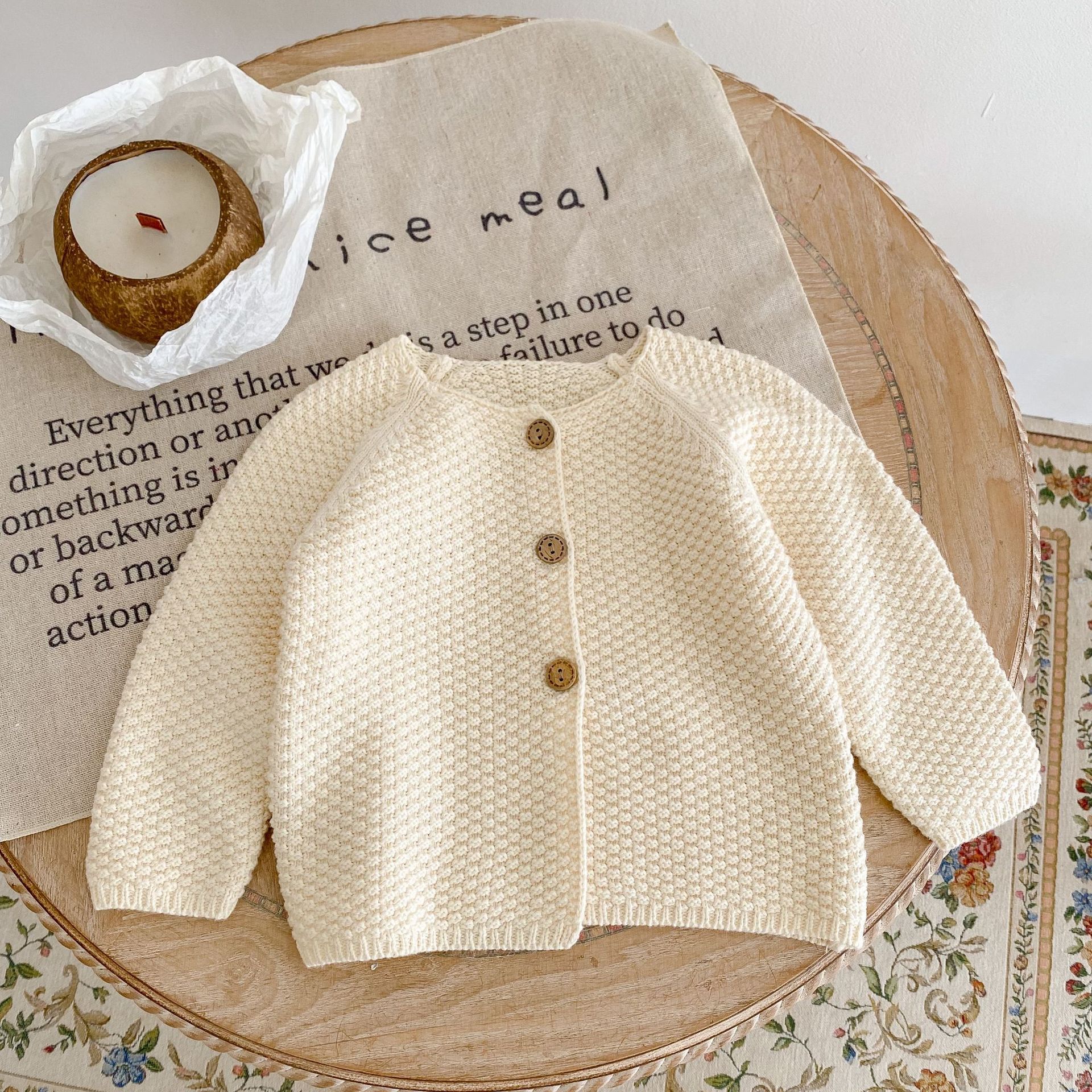 Ins cute Spring Fall Girl Clothing Cardigan Kids long sleeve Niblet Craft Beige Sweaters baby Clothes 100% cotton
Ins cute Spring Fall Girl Clothing Cardigan Kids long sleeve Niblet Craft Beige Sweaters baby Clothes 100% cotton