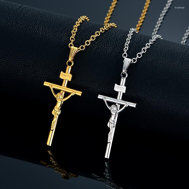 Pendant Necklaces INRI Jesus Crucifix Necklace Christian Jewelry Women Gold/Silver Color Cross & Christmas Gift
Pendant Necklaces INRI Jesus Crucifix Necklace Christian Jewelry Women Gold/Silver Color Cross & Christmas Gift