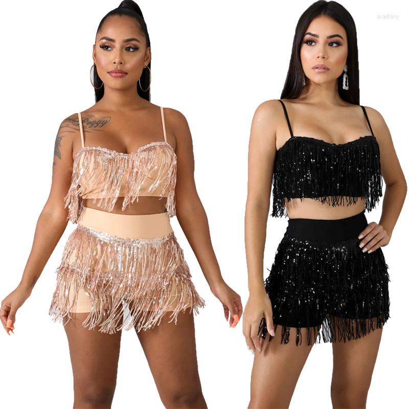 Women's Tracksuits Zaggin 2022 Autumn Women Solid Sequin Tassel Hollow Out Set Spaghetti Strap Sleeveless Tops Short Pants Skinny 2-Piece, Black
Women's Tracksuits Zaggin 2022 Autumn Women Solid Sequin Tassel Hollow Out Set Spaghetti Strap Sleeveless Tops Short Pants Skinny 2-Piece, Black