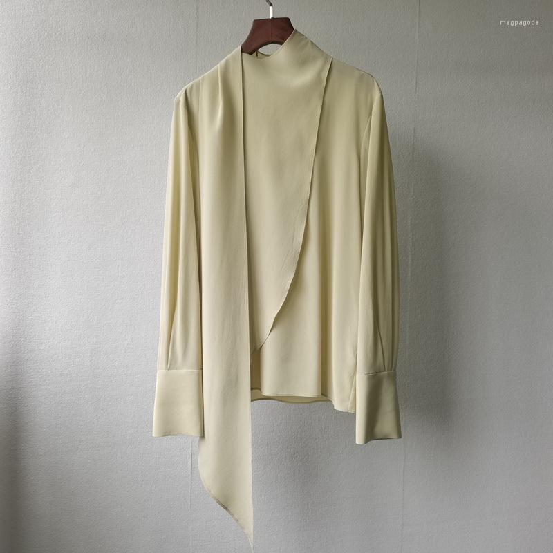Women' T Shirts Silk Top Blouse Women Irregular Elegant Ribbon Collar Long-Sleeved Shirt 2023 Spring, Champagne
Women' T Shirts Silk Top Blouse Women Irregular Elegant Ribbon Collar Long-Sleeved Shirt 2023 Spring, Champagne