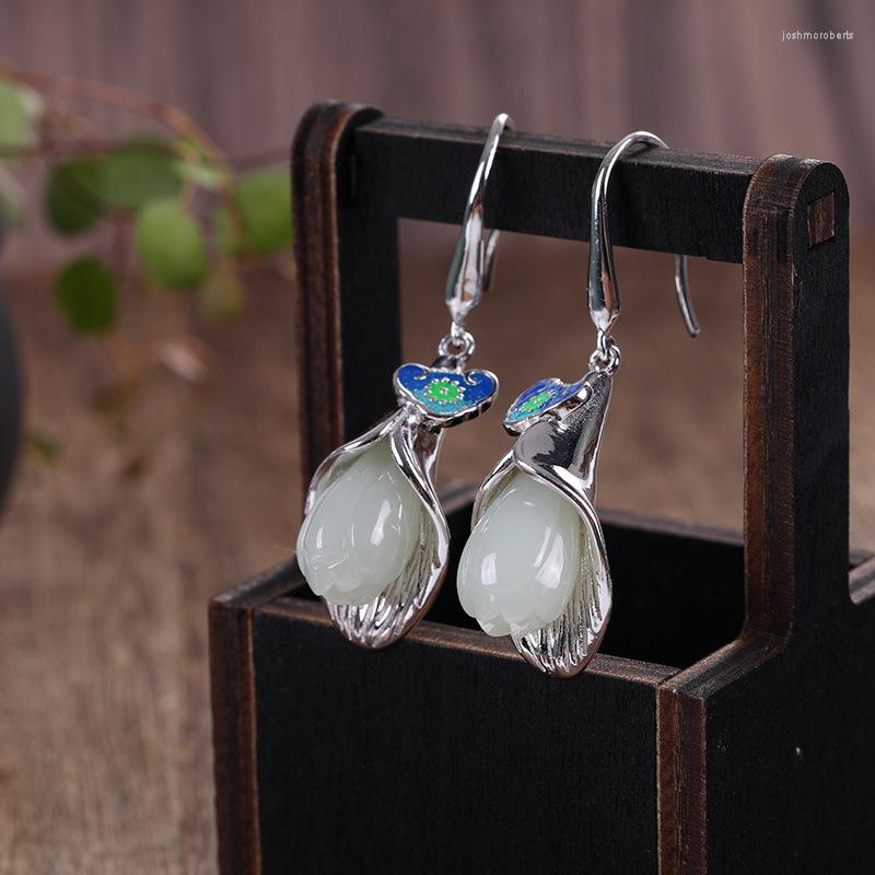 Dangle Earrings S925 Sterling Silver Style Ladies Exaggerated Large Retro Natural Hetian Jade
Dangle Earrings S925 Sterling Silver Style Ladies Exaggerated Large Retro Natural Hetian Jade