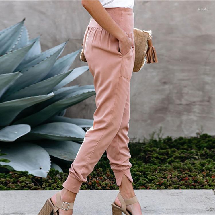 Women' Pants High Waist Cropped Trousers With Slits Women' Fashion Casual Solid Color Female Office Ladies Summer 2022
Women' Pants High Waist Cropped Trousers With Slits Women' Fashion Casual Solid Color Female Office Ladies Summer 2022