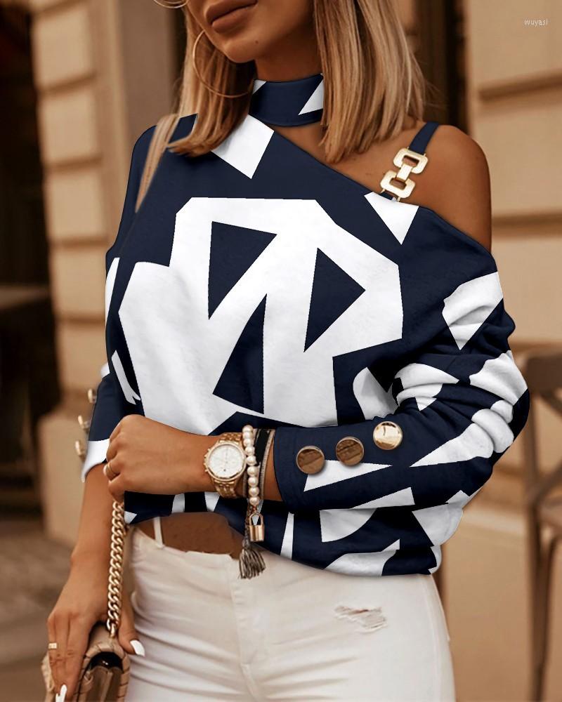 Women' Blouses 2022 Women Fashion Off Shoulder Chain Strap Shirt Top Casual Office Lady Loose Geometric Print Long Sleeve Clothes
Women' Blouses 2022 Women Fashion Off Shoulder Chain Strap Shirt Top Casual Office Lady Loose Geometric Print Long Sleeve Clothes