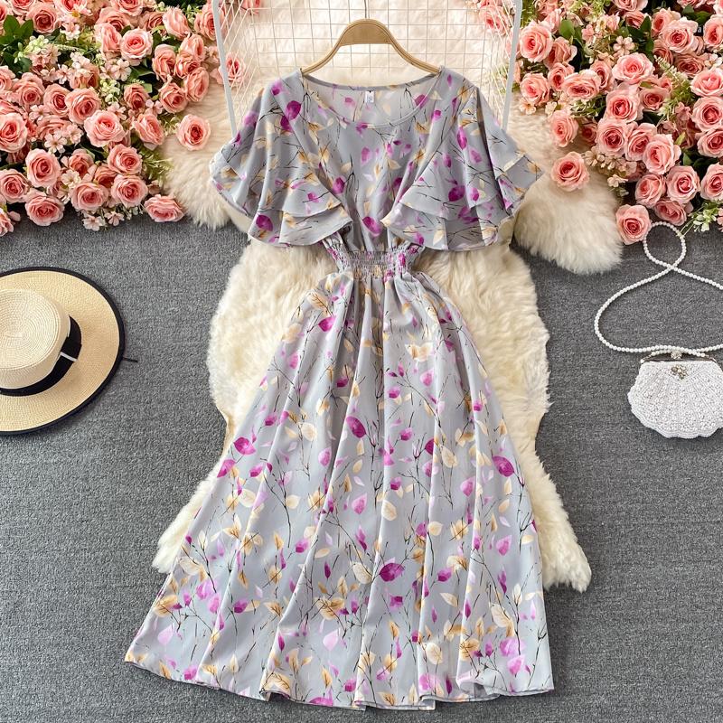 Party Dresses Butterfly Sleeve Floral Dress Women Fashion Summer 2022 Elegant O-neck Elastic Waist A-line Casual Beach, Black
Party Dresses Butterfly Sleeve Floral Dress Women Fashion Summer 2022 Elegant O-neck Elastic Waist A-line Casual Beach, Black