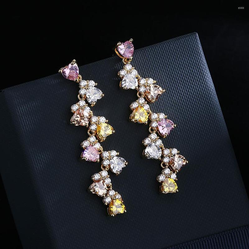 Dangle Earrings RUZZALLATI Women's Fashion Luxury Silver Color Long Earring Multicolor Zircon Yellow Gold Plated Wedding Jewelry
Dangle Earrings RUZZALLATI Women's Fashion Luxury Silver Color Long Earring Multicolor Zircon Yellow Gold Plated Wedding Jewelry