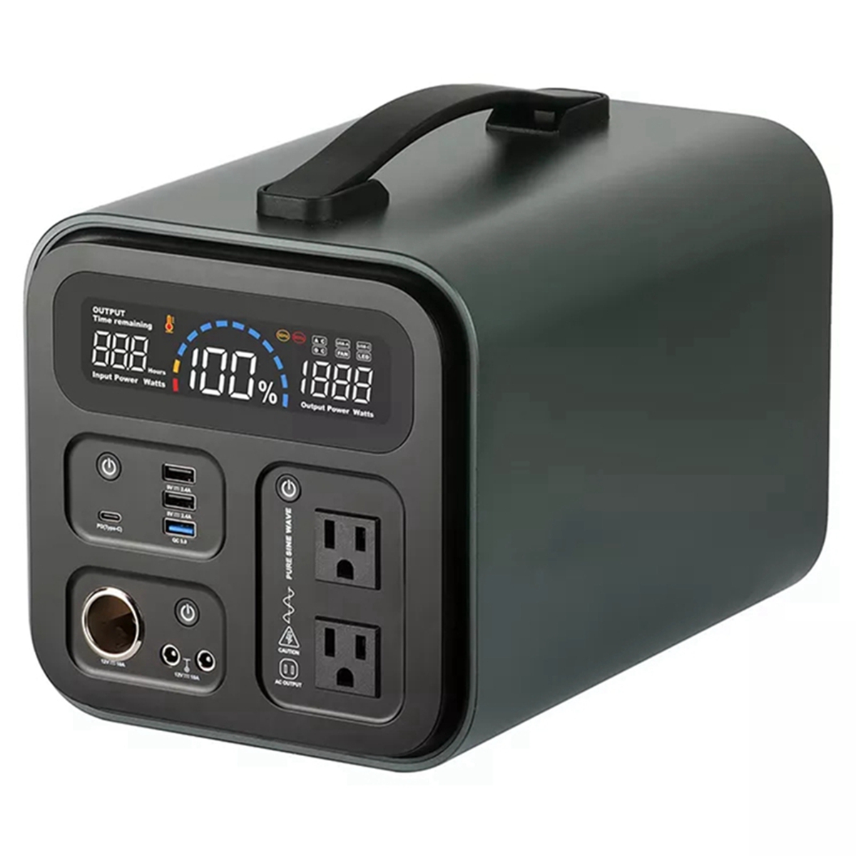 Model 2000W AC DC Output Industrial Backup Battery Portable Power Station 1100Wh Solar Generator, Black
Model 2000W AC DC Output Industrial Backup Battery Portable Power Station 1100Wh Solar Generator, Black