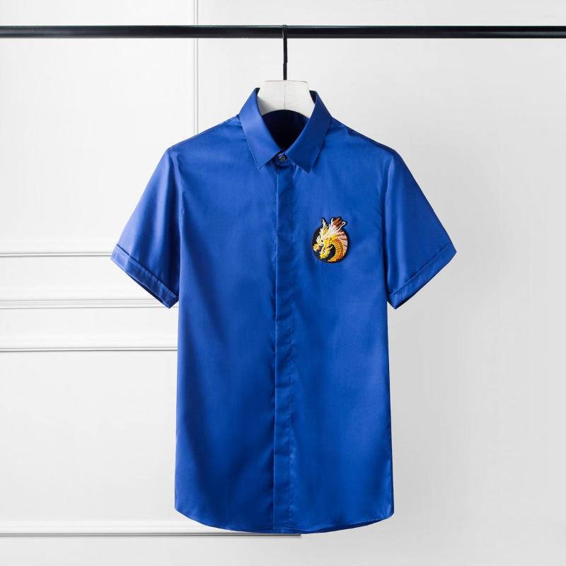 Men's Casual Shirts Summer Mens Plus Size 4xl Solid Color Slim Fit Dress Luxury Embroidery Badge Long Sleeve Party Shirt Man, Blue
Men's Casual Shirts Summer Mens Plus Size 4xl Solid Color Slim Fit Dress Luxury Embroidery Badge Long Sleeve Party Shirt Man, Blue