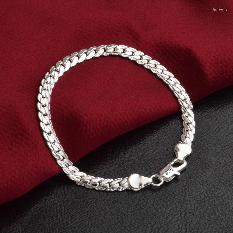 Link Bracelets Selling Fashion Exquisite 5M Side Bracelet Wholesale 925 Sterling Silver Lobster Buckle Jewelry Accessories
Link Bracelets Selling Fashion Exquisite 5M Side Bracelet Wholesale 925 Sterling Silver Lobster Buckle Jewelry Accessories