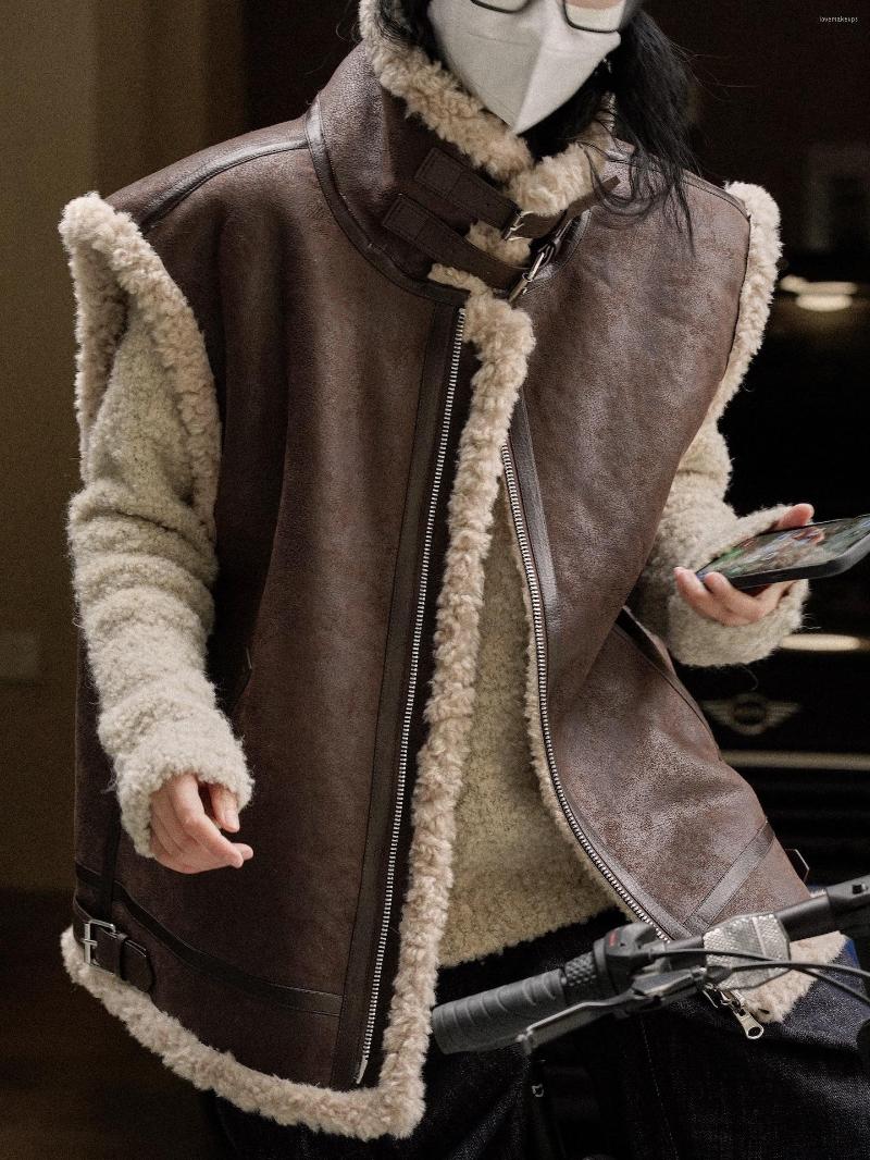 Women' Vests Women' Casual Solid Lapel Fur One-piece Loose Vest In Autumn And Winter, Auburn
Women' Vests Women' Casual Solid Lapel Fur One-piece Loose Vest In Autumn And Winter, Auburn