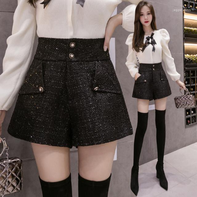 Women' Shorts Women 2022 Autumn Winter Fashion Tweed Female High Waist Elegant All-match Ladies Slim Casual Feminino X663, Black
Women' Shorts Women 2022 Autumn Winter Fashion Tweed Female High Waist Elegant All-match Ladies Slim Casual Feminino X663, Black